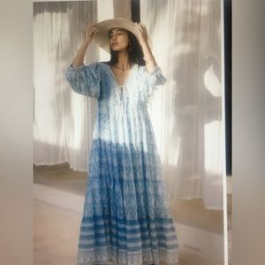 Daughters of India Jasmine maxi in sea mist , size Medium
